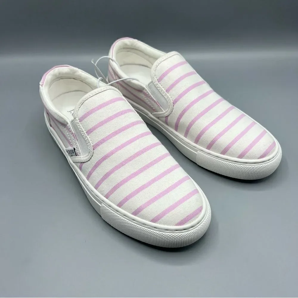 J. Crew Pink Stripe Road Trip Slip On Sneakers NWT